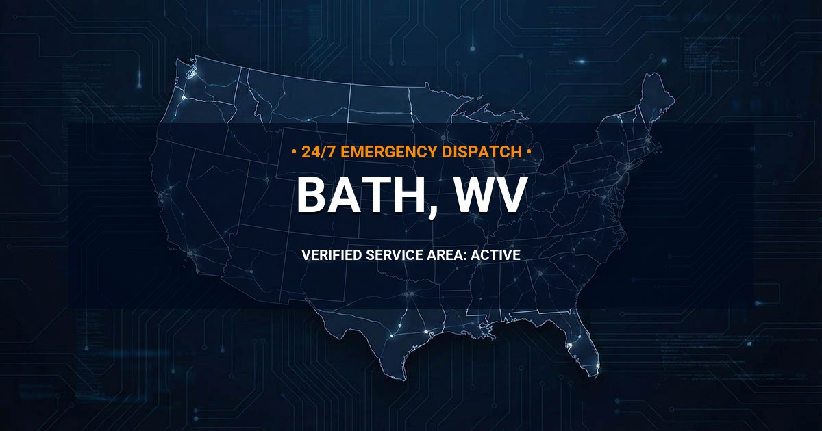 Emergency Plumbing Dispatch Map for Plumbing Services: Bath, WV
