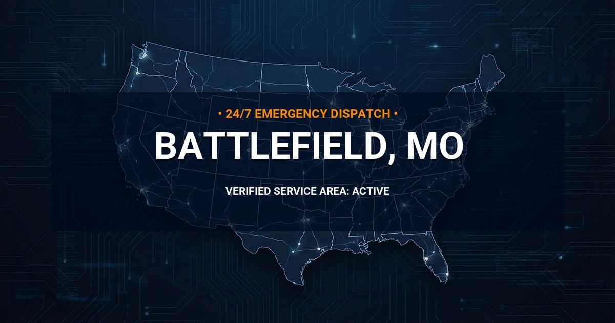 Emergency Plumbing Dispatch Map for Plumbing Services: Battlefield, MO