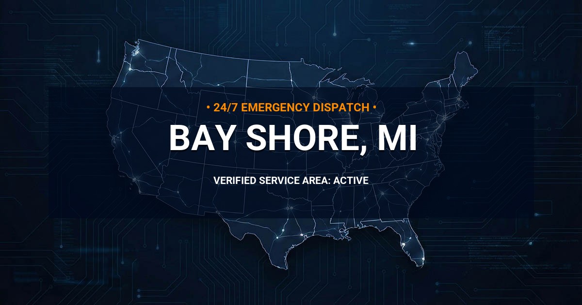 Emergency Plumbing Dispatch Map for Plumbing Services: Bay Shore, MI
