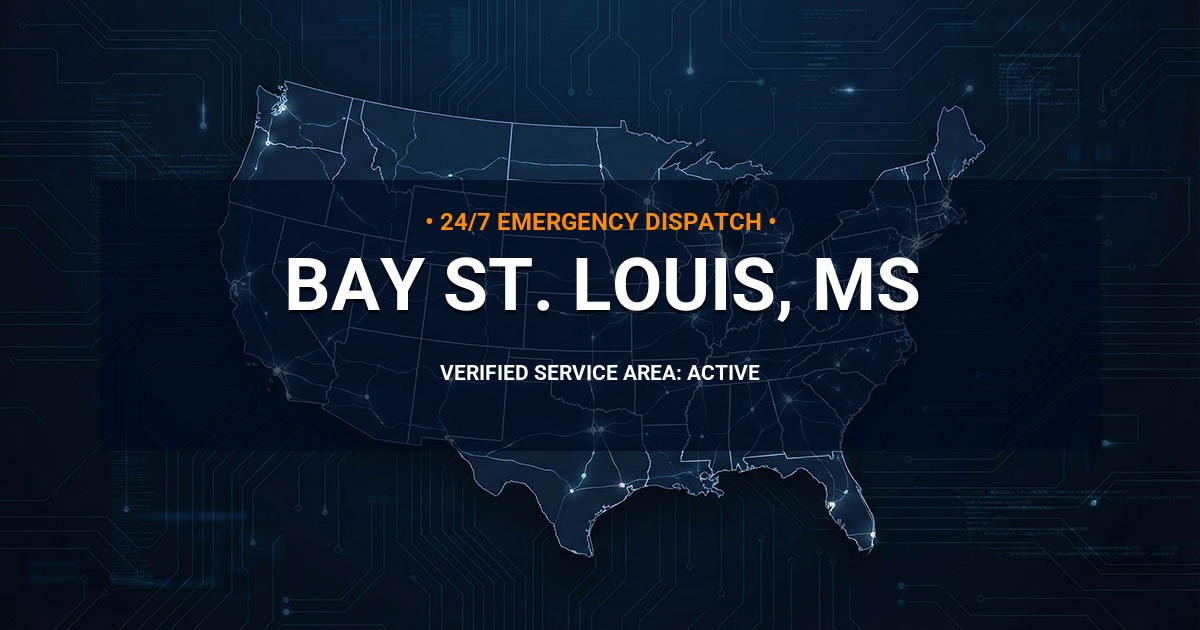 Emergency Plumbing Dispatch Map for Plumbing Services: Bay St. Louis, MS