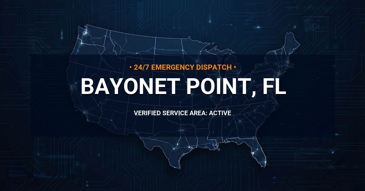Emergency Plumbing Dispatch Map for Plumbing Services: Bayonet Point, FL