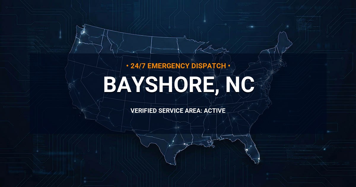 Emergency Plumbing Dispatch Map for Plumbing Services: Bayshore, NC