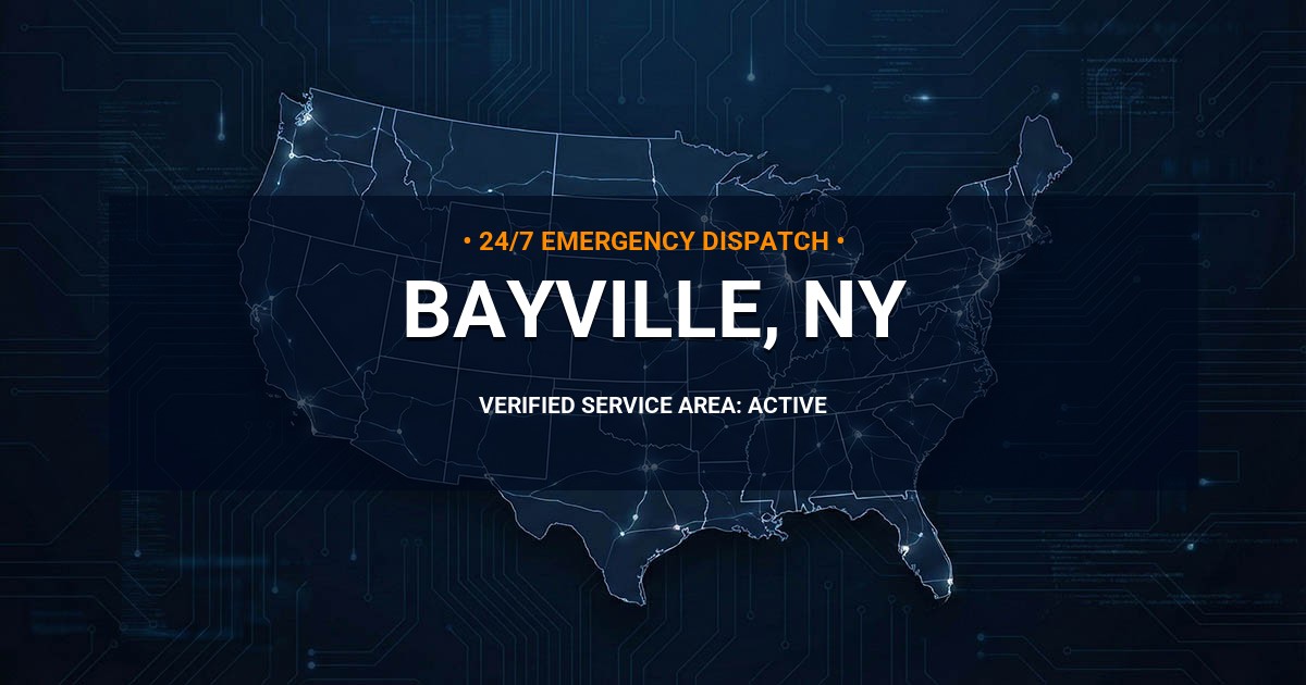 Emergency Plumbing Dispatch Map for Plumbing Services: Bayville, NY