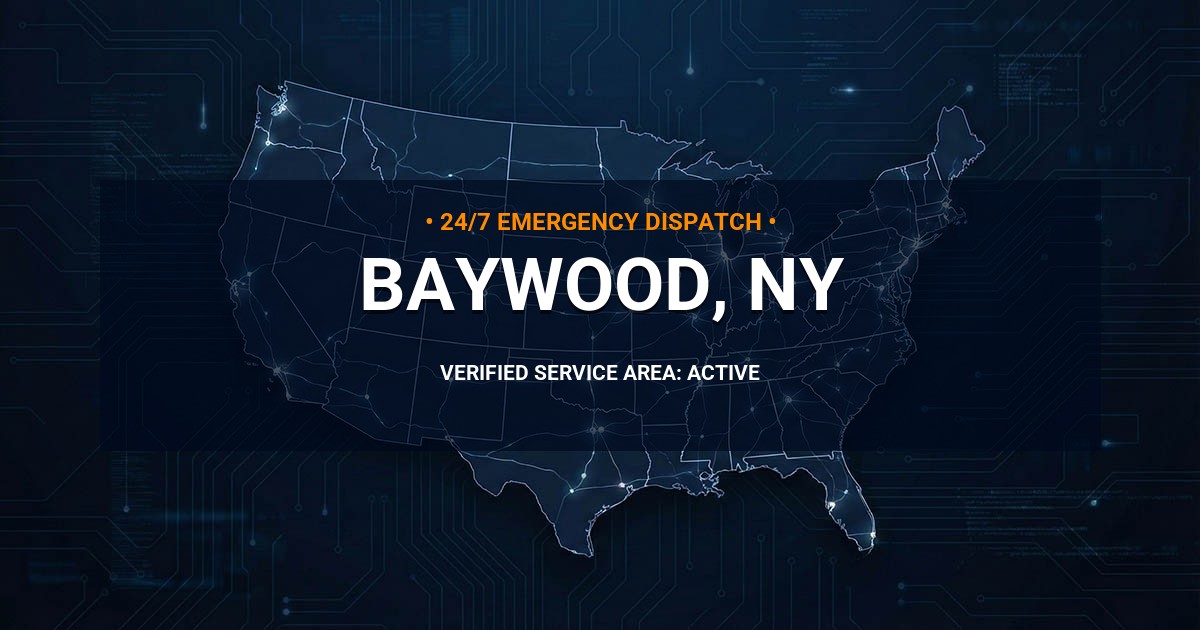 Emergency Plumbing Dispatch Map for Plumbing Services: Baywood, NY