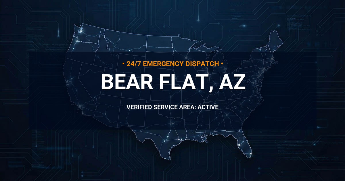 Emergency Plumbing Dispatch Map for Plumbing Services: Bear Flat, AZ