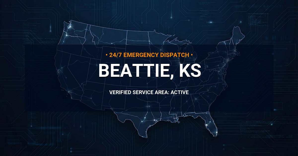 Emergency Plumbing Dispatch Map for Plumbing Services: Beattie, KS