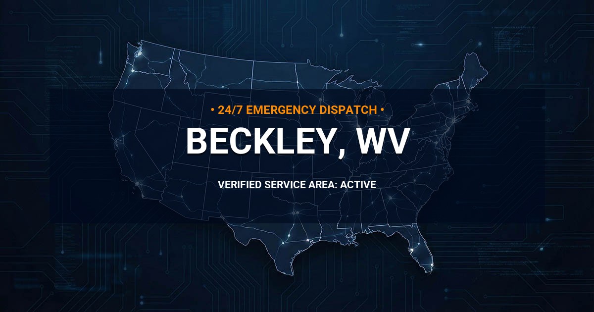Emergency Plumbing Dispatch Map for Plumbing Services: Beckley, WV