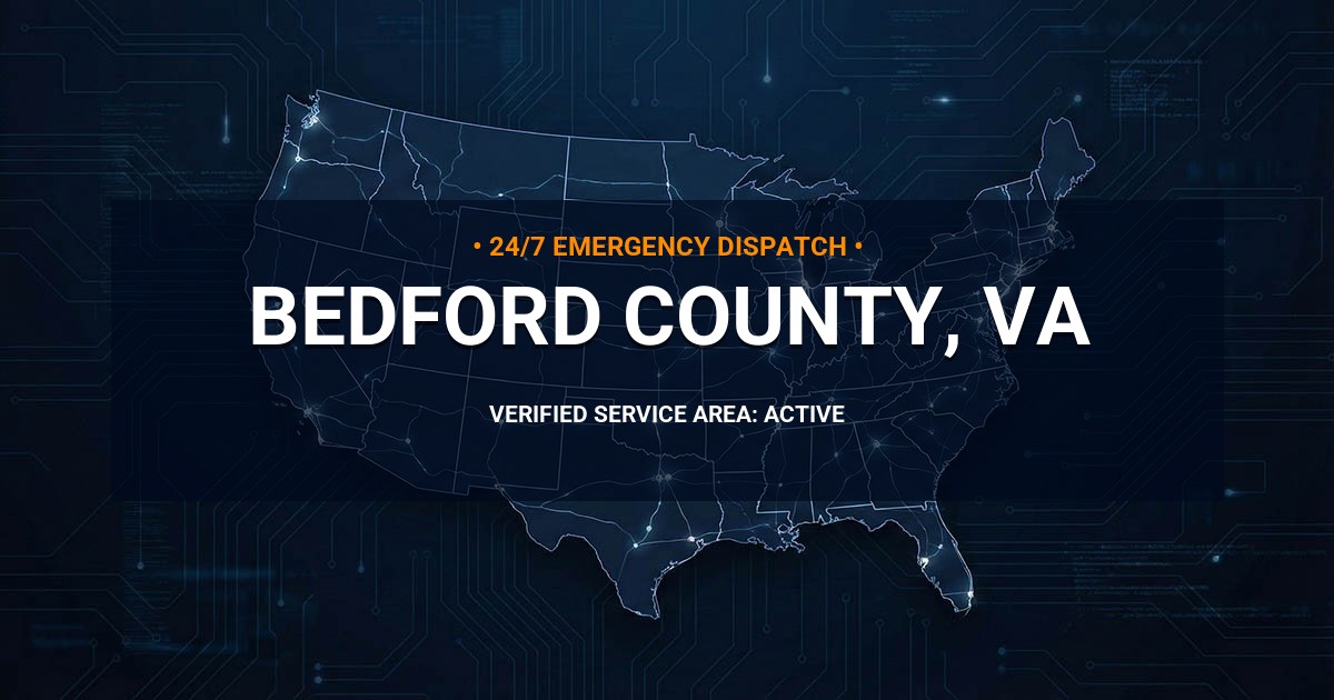 Emergency Plumbing Dispatch Map for Bedford County Plumbing Logistics