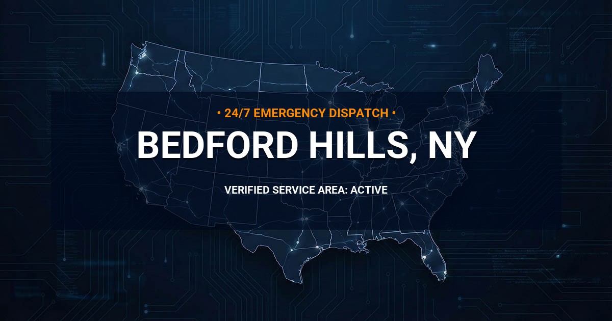 Emergency Plumbing Dispatch Map for Plumbing Services: Bedford Hills, NY