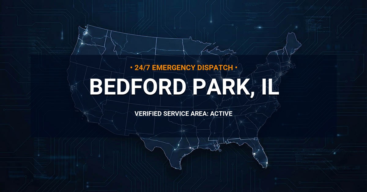 Emergency Plumbing Dispatch Map for Plumbing Services: Bedford Park, IL