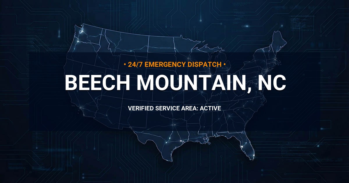 Emergency Plumbing Dispatch Map for Plumbing Services: Beech Mountain, NC