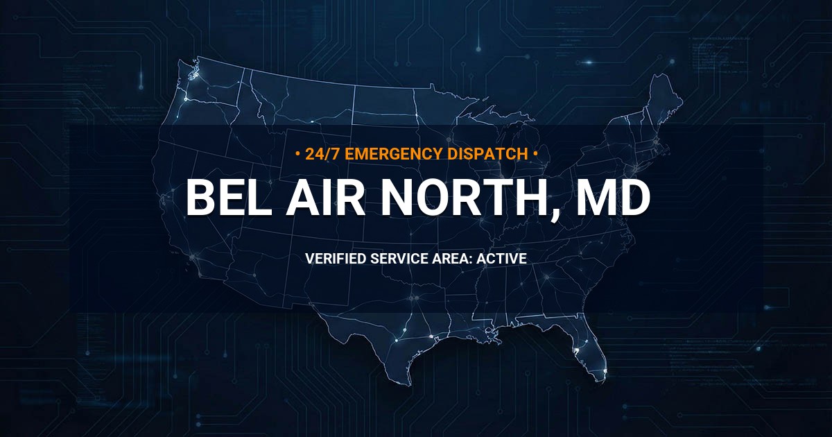 Emergency Plumbing Dispatch Map for Plumbing Services: Bel Air North, MD