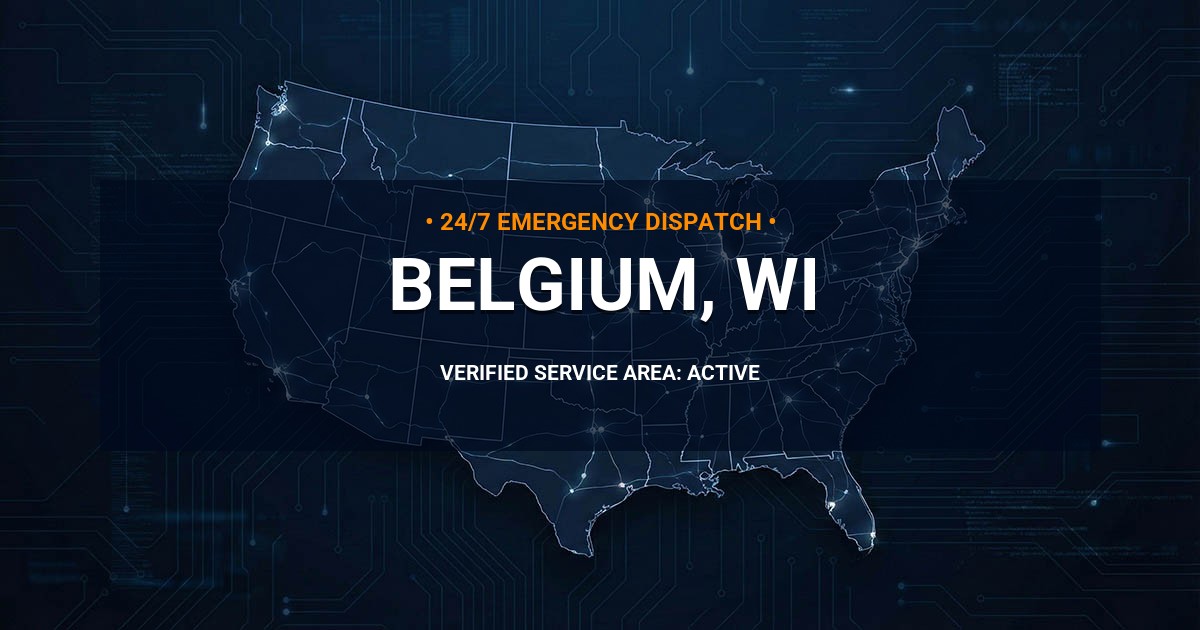Emergency Plumbing Dispatch Map for Plumbing Services: Belgium, WI