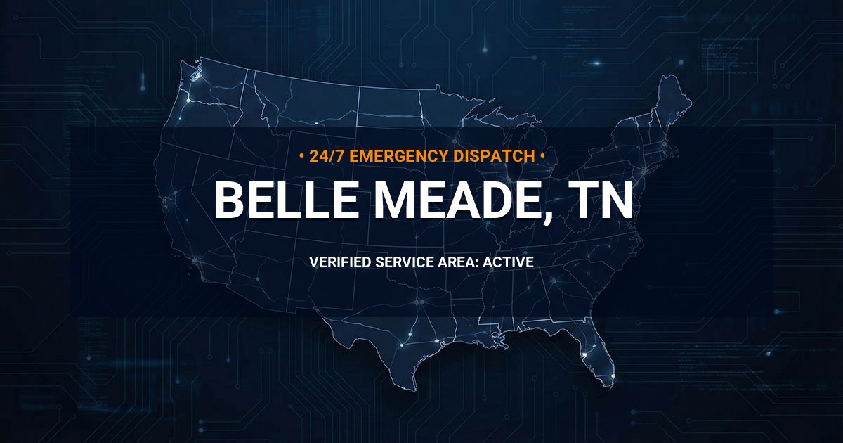 Emergency Plumbing Dispatch Map for Plumbing Services: Belle Meade, TN
