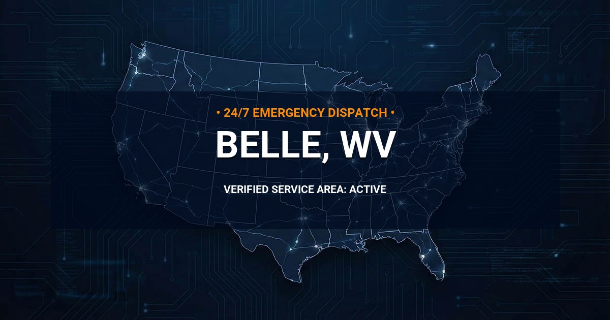 Emergency Plumbing Dispatch Map for Plumbing Services: Belle, WV