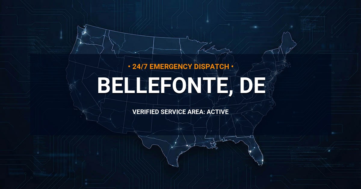 Emergency Plumbing Dispatch Map for Plumbing Services: Bellefonte, DE