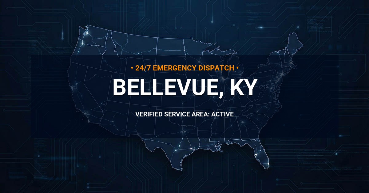 Emergency Plumbing Dispatch Map for Plumbing Services: Bellevue, KY
