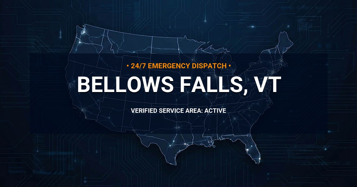 Emergency Plumbing Dispatch Map for Plumbing Services: Bellows Falls, VT