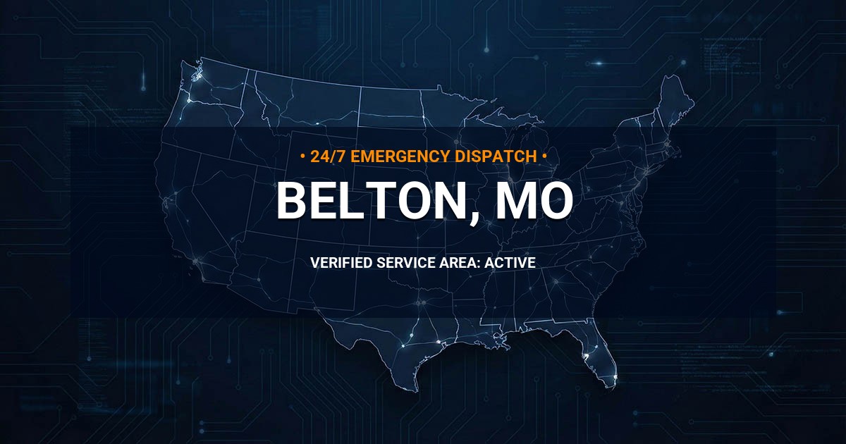 Emergency Plumbing Dispatch Map for Plumbing Services: Belton, MO