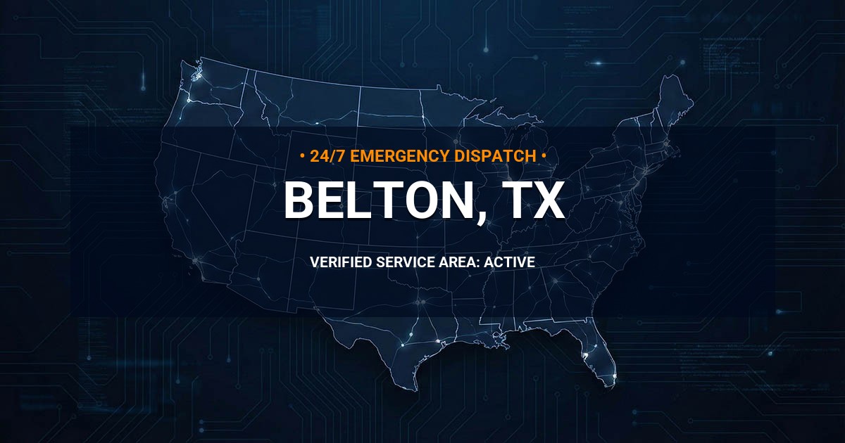 Emergency Plumbing Dispatch Map for Plumbing Services: Belton, TX