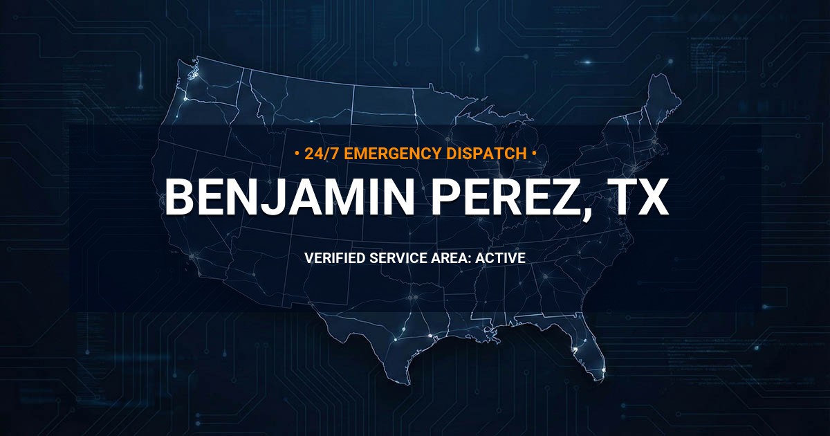 Emergency Plumbing Dispatch Map for Plumbing Services: Benjamin Perez, TX
