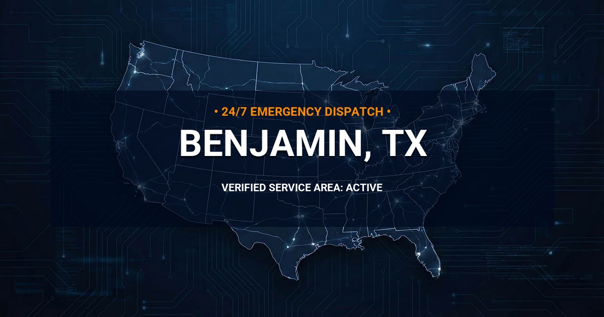 Emergency Plumbing Dispatch Map for Plumbing Services: Benjamin, TX