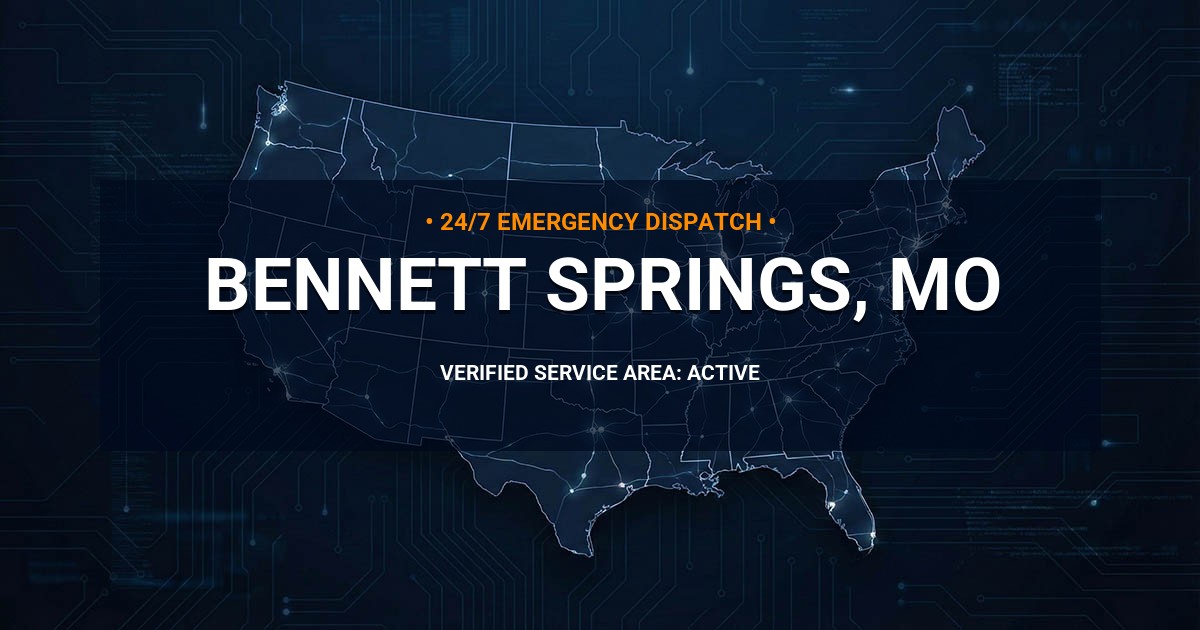 Emergency Plumbing Dispatch Map for Plumbing Services: Bennett Springs, MO