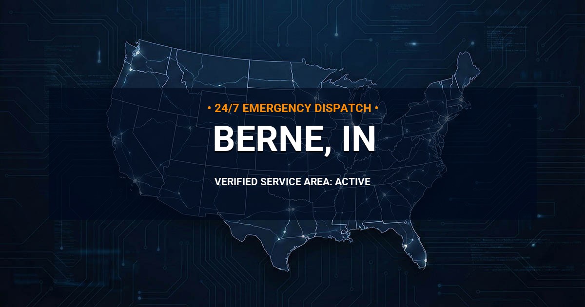 Emergency Plumbing Dispatch Map for Plumbing Services: Berne, IN