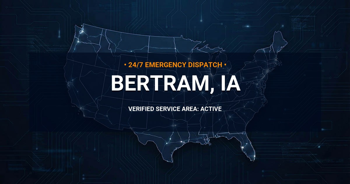 Emergency Plumbing Dispatch Map for Plumbing Services: Bertram, IA