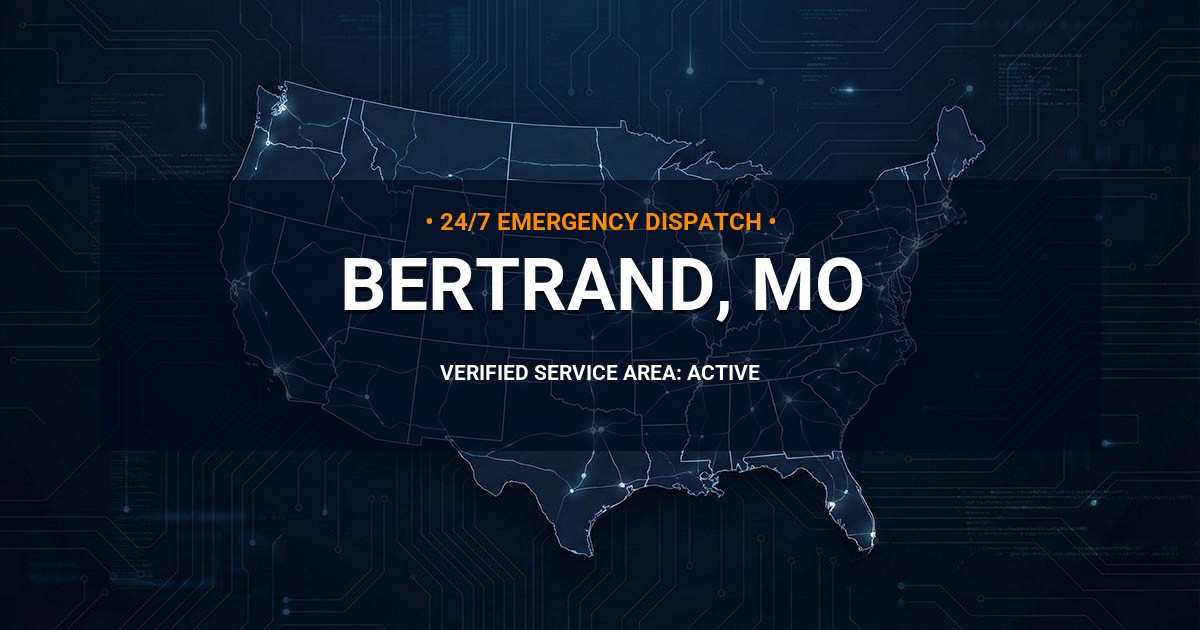 Emergency Plumbing Dispatch Map for Plumbing Services: Bertrand, MO