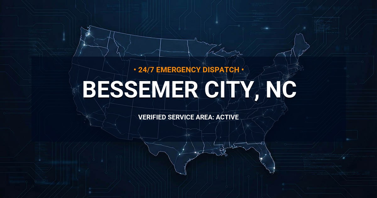Emergency Plumbing Dispatch Map for Plumbing Services: Bessemer City, NC