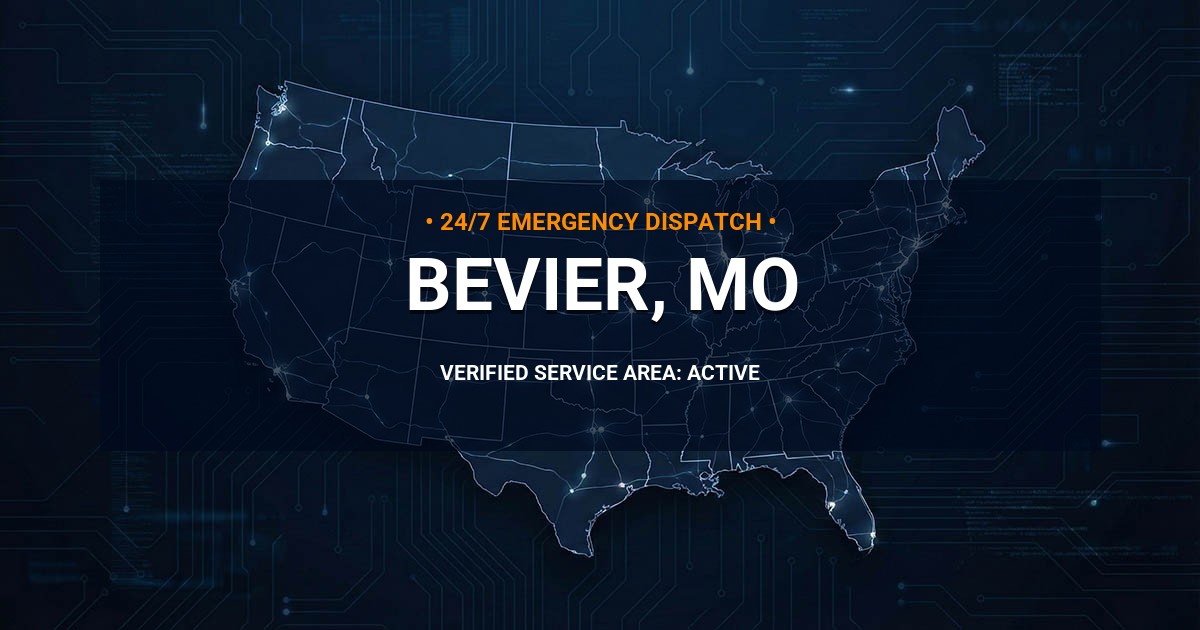 Emergency Plumbing Dispatch Map for Plumbing Services: Bevier, MO