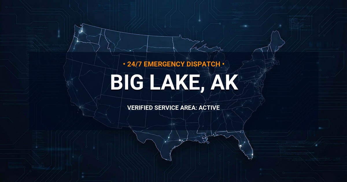 Emergency Plumbing Dispatch Map for Plumbing Services: Big Lake, AK