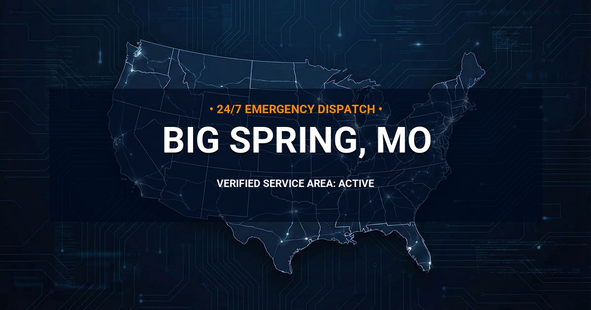 Emergency Plumbing Dispatch Map for Plumbing Services: Big Spring, MO