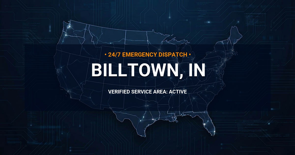 Emergency Plumbing Dispatch Map for Plumbing Services: Billtown, IN
