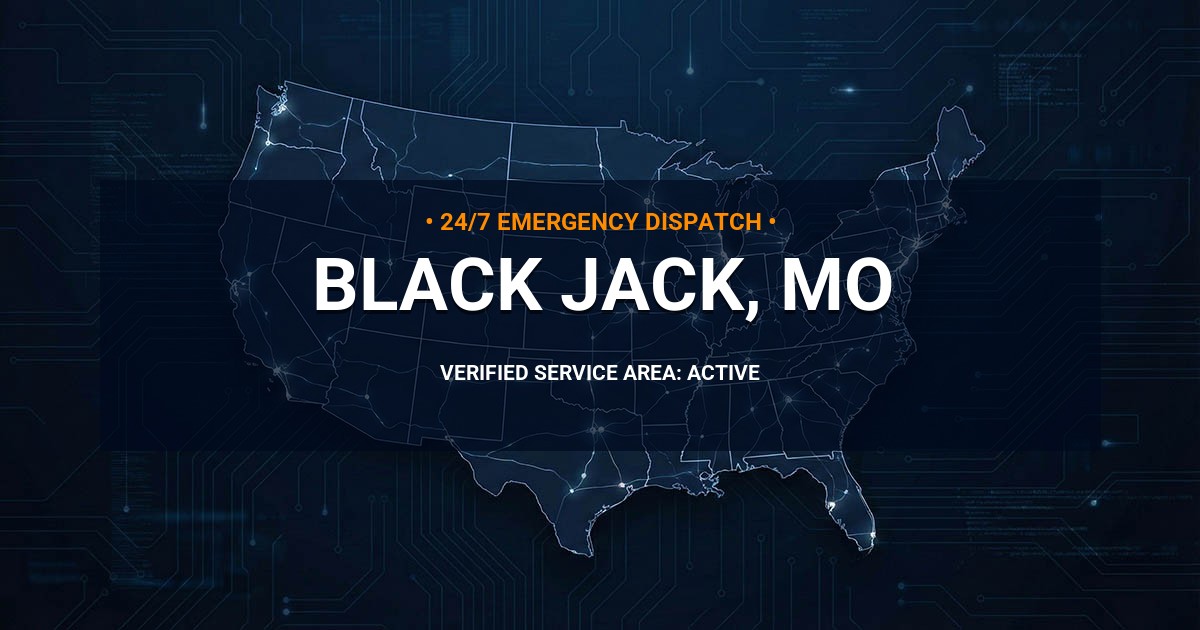 Emergency Plumbing Dispatch Map for Plumbing Services: Black Jack, MO