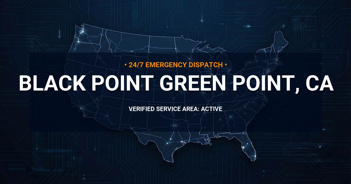 Emergency Plumbing Dispatch Map for Plumbing Services: Black Point-Green Point, CA