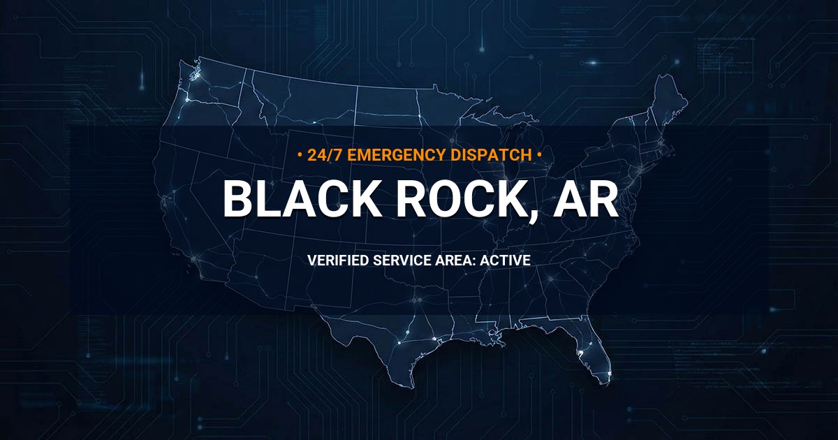 Emergency Plumbing Dispatch Map for Plumbing Services: Black Rock, AR