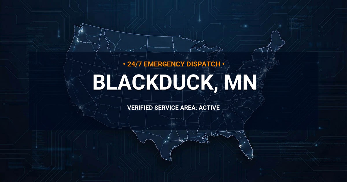 Emergency Plumbing Dispatch Map for Plumbing Services: Blackduck, MN