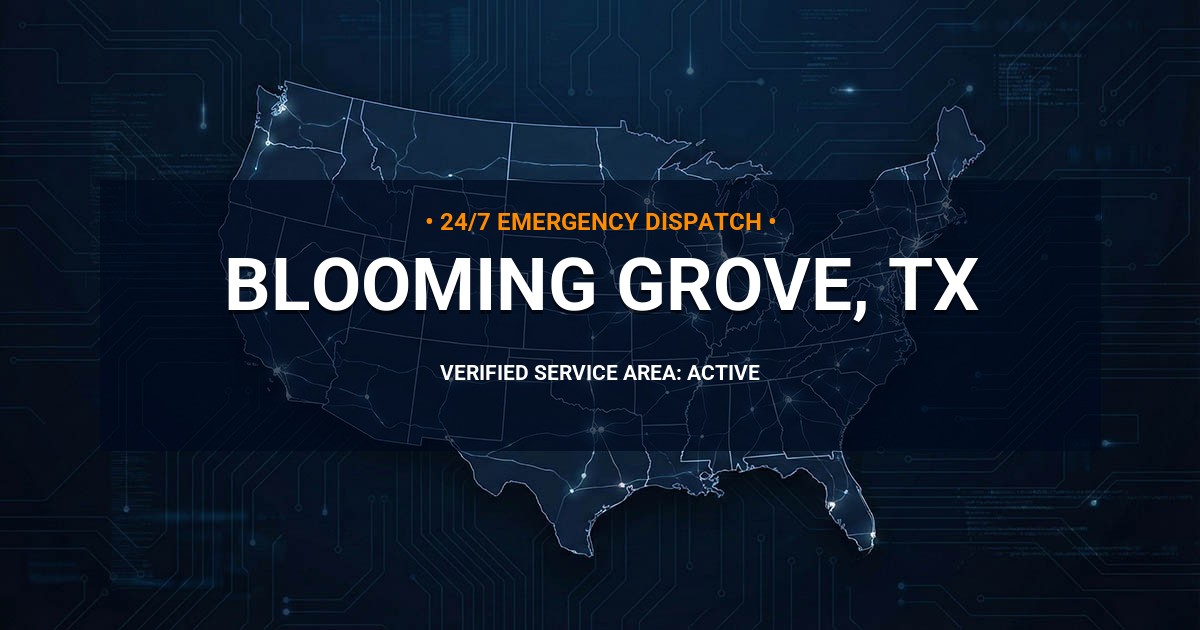 Emergency Plumbing Dispatch Map for Plumbing Services: Blooming Grove, TX