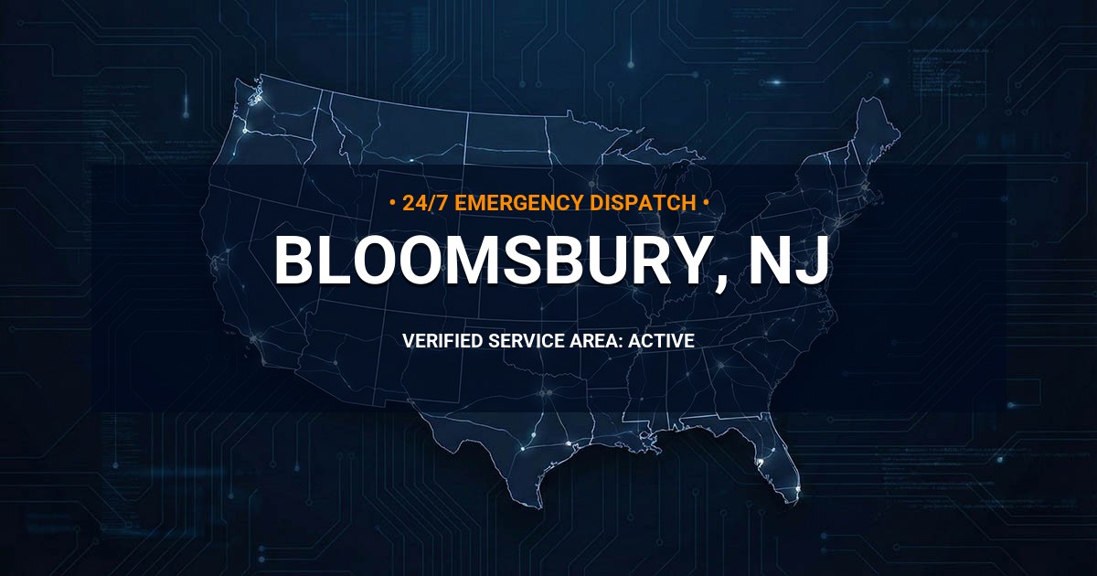 Emergency Plumbing Dispatch Map for Plumbing Services: Bloomsbury, NJ