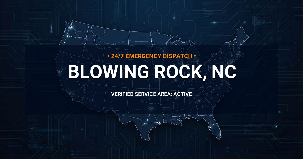 Emergency Plumbing Dispatch Map for Plumbing Services: Blowing Rock, NC