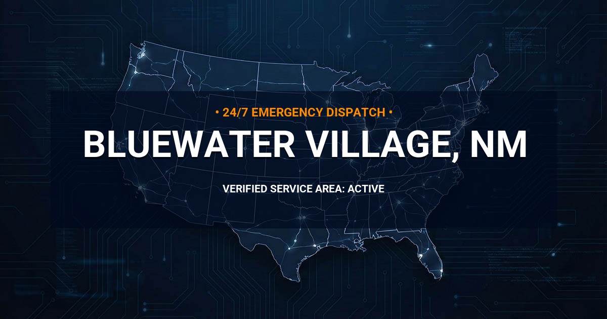 Emergency Plumbing Dispatch Map for Plumbing Services: Bluewater Village, NM