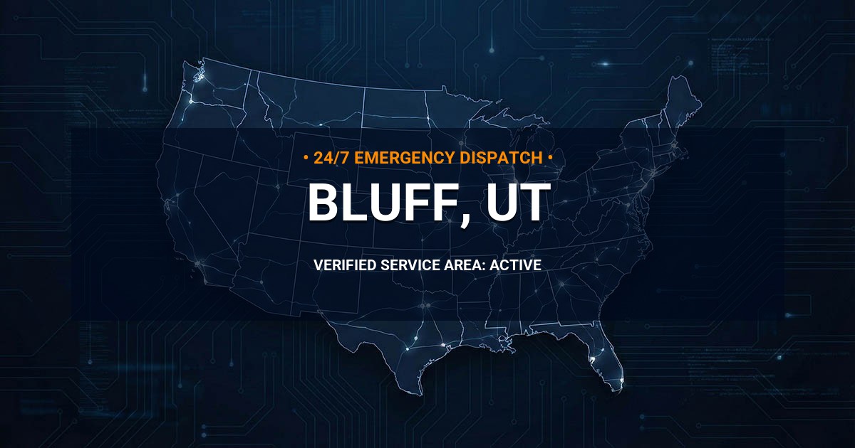 Emergency Plumbing Dispatch Map for Plumbing Services: Bluff, UT