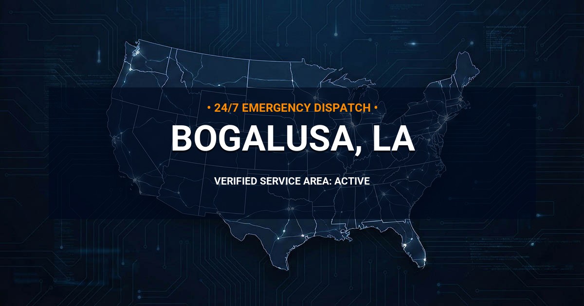 Emergency Plumbing Dispatch Map for Plumbing Services: Bogalusa, LA