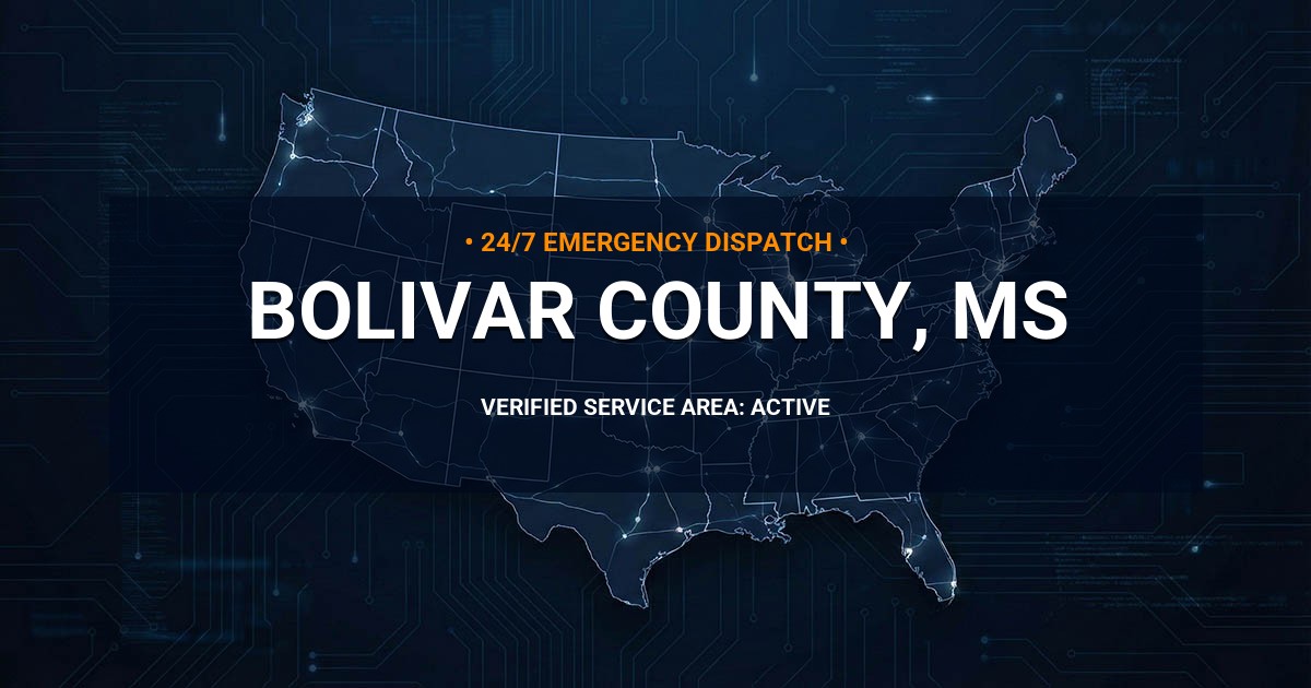 Emergency Plumbing Dispatch Map for Bolivar County Plumbing Logistics