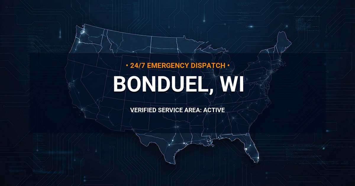 Emergency Plumbing Dispatch Map for Plumbing Services: Bonduel, WI