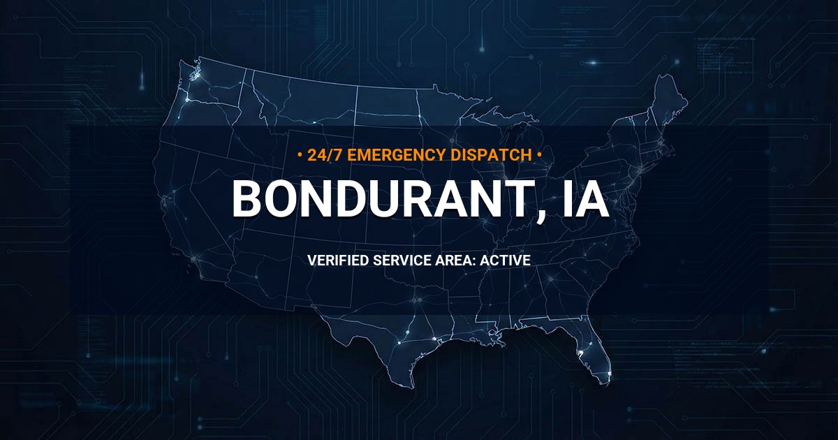 Emergency Plumbing Dispatch Map for Plumbing Services: Bondurant, IA