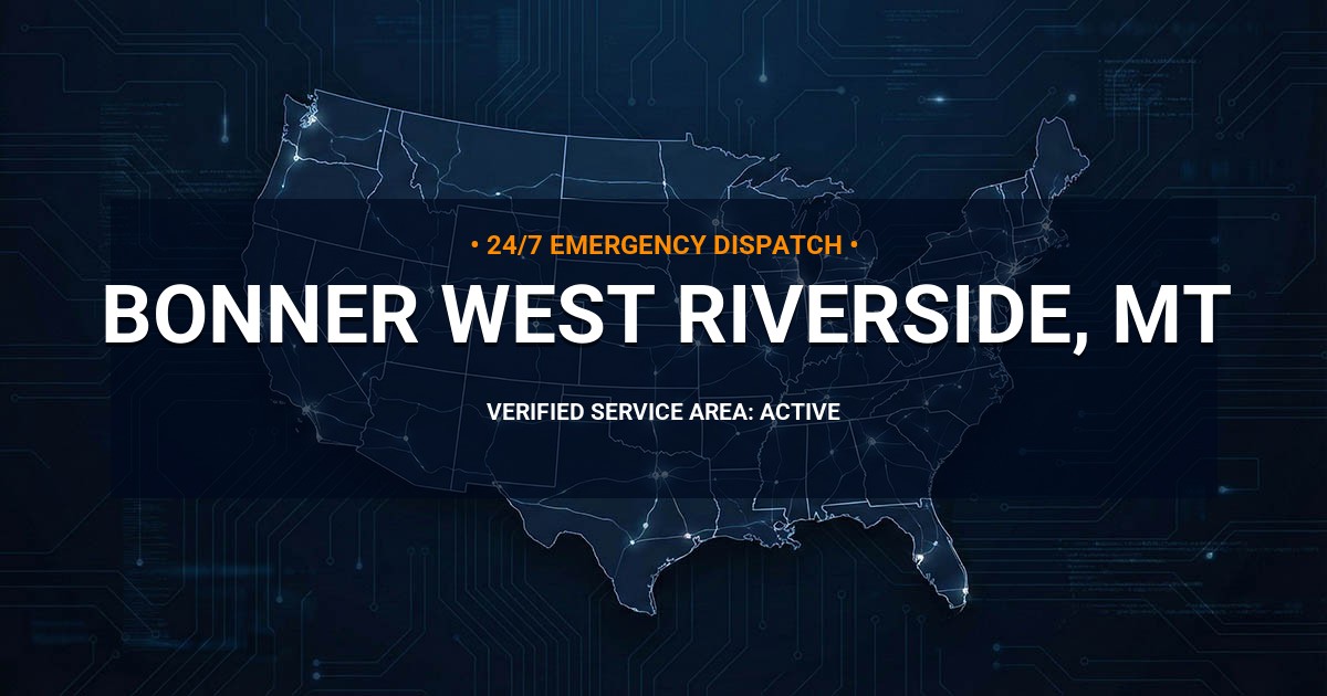 Emergency Plumbing Dispatch Map for Plumbing Services: Bonner-West Riverside, MT
