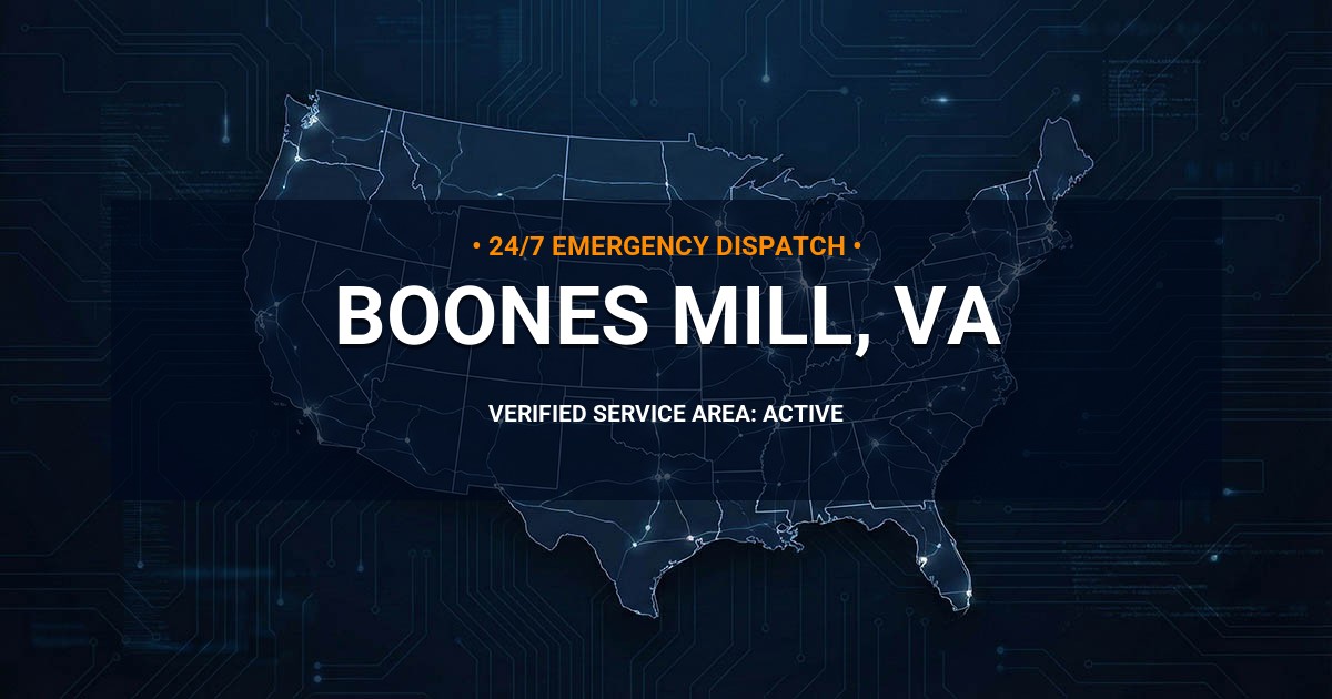Emergency Plumbing Dispatch Map for Plumbing Services: Boones Mill, VA